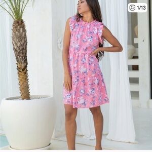 The Fox and the Mermaid Block Printed Calla Dress peony Women's Size Medium
